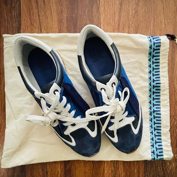 Tory Burch Navy Blue and White Sneakers - Picture 5 of 6